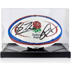 Exclusive Memorabilia Jonny Wilkinson And Martin Johnson Signed England Rugby Ball. Display Case