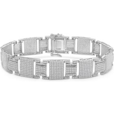 Macy's White Gold Bracelets Macy's Diamond Pave Square Link Bracelet 6-1/2 ct. t.w. in 10k White Gold White Gold