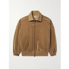 Fear of God Outerwear Fear of God Logo-Appliquéd Cotton and Modal-Blend Velvet Track Jacket Men Brown