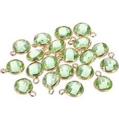 Crystal Charms & Pendants Uxcell Crystal Birthstone Charm August Pendants Drop Bead Light Green for Jewelry Making Pack