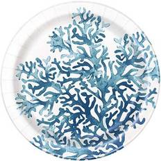 Blue Disposable Plates Unique Party Ocean Blue Reef Round Paper Plates 17cm Pack of 8