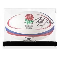 Exclusive Memorabilia Martin Johnson Signed England Rugby Ball. In Display Case