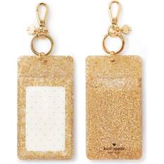 Gold Keychains Kate Spade Id Badge Clip Key Chain, Gold Glitter