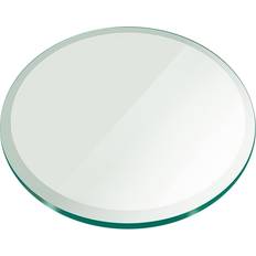 Table Tops Fab Glass and Mirror 16" Round Tempered Beveled Edge Table Top