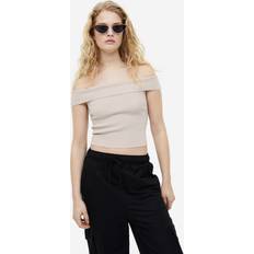 Bruna Linnen H&M Dam Brun Ärmlös off shoulder-topp