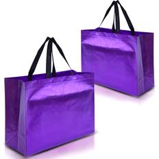 Purple Gift Bags Nush Nush Nush Nush Purple Gift Bags XL Size – Set of 12 Reusable Extra Large Purple Gift Bags With Handles Perfect As Birthday Gift Bags, Party Bags, Goodie Bags, Party Favor Bags – 15.5W x 6D x 12H Size