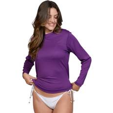 Purple Rash Guards & Base Layers Ingear Women's Long Sleeve Sun Protection Swim Shirt UV Womens Sun Shirts Rash Guard Purple, Large