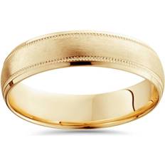 Pompeii3 18K Yellow Gold Mens Brushed 6mm Wedding Band