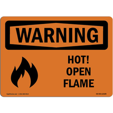 Orange Workplace Signs SignMission Osha Warning Hot Open Flame