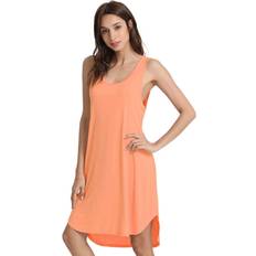 Orange Nightgowns GYS Tank Nightgowns for Women Sleeveless Soft Chemise Bamboo Sleepwear Summer Cute Sleep Dress Loose Nighties Casual Nightshirt, Orange