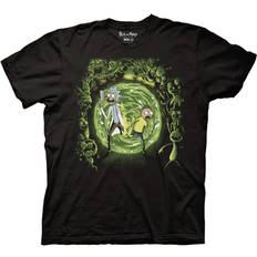 Clothing Ripple Junction Rick and Morty Adult Portal and The Monsters Crew T-Shirt Black