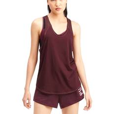 Puma Red Tank Tops Puma Womens Studio Mesh Scoop Neck Tank Casual Comfort Technology Burgundy