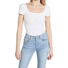 Yummie womens Anette Square Neck Shaping Shapewear Bodysuit, White
