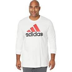 Adidas Big & Tall Big Logo Single Jersey Long Sleeve Tee White/Scarlet/Black Tall