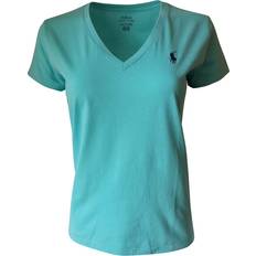 Polo - Women T-shirts Polo Ralph Lauren RL Women's V-Neck T-Shirt Medium, Aqua Verde, m