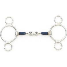 Blue Bits Centaur Blue Steel French Link 2-Ring Gag Bit