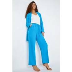 Turquoise - Women Trousers Roman Crepe Stretch Straight Leg Trousers in Turquoise