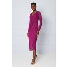 Lace Dresses Wallis Lace Gathered Wrap Midi Dress Purple