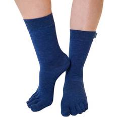 ToeToe Outdoor Mid-Calf Wool Toe Socks - Denim Blue