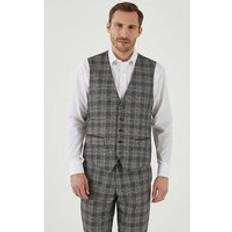 Skopes Tatton Grey Check Tailored Fit Suit Waistcoat