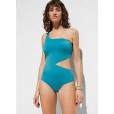 F Swimsuits Bonprix One Shoulder Swimsuit Petrol