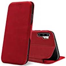 Verco Verco plånboksfodral för Samsung Galaxy Note 10 Plus skal, Premium pu läderplånbok Flip Case Wallet för Samsung Galaxy Note 10 bokfodral fodral, Röd