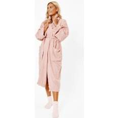 Towel Bath Robe Dressing Gown 100% Cotton Light Pink One