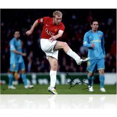 Exclusive Memorabilia Paul Scholes Signed Manchester United Football Photo: Barcelona Volley