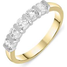 Eternity Rings - Yellow C W Sellors 18ct Yellow Gold 0.72ct Diamond Bar Set Wedding Half Eternity Ring
