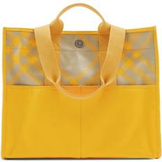 Burberry Men Totes & Shopping Bags Burberry plaid-check cotton tote bag men Cotton One Size Yellow