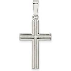 Finest Gold Sterling Silver Polished & Satin Latin Cross Pendant