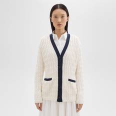 Lino Cardigan Theory Contrast Cable Knit Cardigan