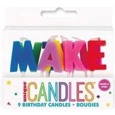 Birthdays Cake Candles Unique Party Make A Wish Birthday Candles Pack of 9 Multi One Size