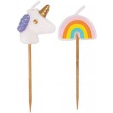 Stars Party Decorations Unique Party Unicorn And Rainbow Birthday Candles Pack of 6 Multi One Size