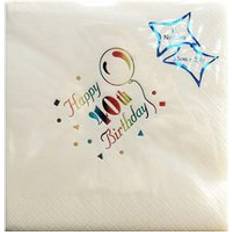 Paper Napkins NPK 40th Birthday Foil Printed Napkins Pack Of 15 White One Size