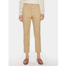 Max Mara Byxor Max Mara Slim Fit Bomull Gabardine Byxor - Beige