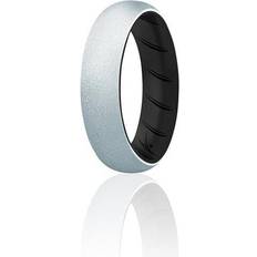 Silicone Rings ROQ ROQ I0119267 mm Womens Silicone Wedding BR Solid Ring, White & Black