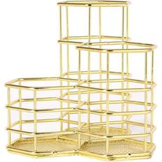 Gold Desktop Organizers Tianfu Pencil Holder, Gold Pen Holder