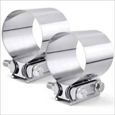 Exhaust Systems Veneka 3 Inch Exhaust Clamp, 76mm Butt Joint Exhaust Pipe Muffler Band Clamp