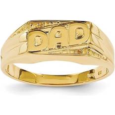 Bagatela 14K Yellow Gold Polished Etched Edges Diamond Dad Ring Mounting