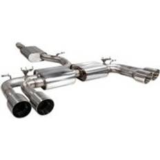 Exhaust Systems Scorpion Resonated 3.15" GPF Back Exhaust System Valved" 4x 100mm Round Daytona Polished Tailpipes