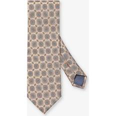Orange Ties Eton Mens Orange Floral Keep-loop Silk tie