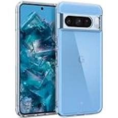 Capella för Google Pixel 8 Pro Skal, [Kristallklar] Militärklassat Fallskydd, Sidgreppsmönster Telefonfodral för Pixel 8 Pro Crystal Clear