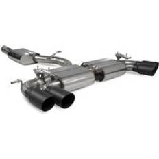 Exhaust Systems Scorpion Resonated 3.15" Cat Back Exhaust System Valved" 4x 100mm Round Daytona Ceramic Black Tailpipes