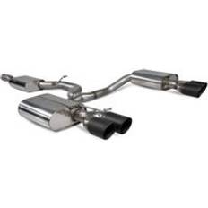 Exhaust Systems Scorpion Resonated 3.15" Cat Back Exhaust System" 4x 90mm Round Daytona Ceramic Black Tailpipes