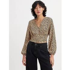 Leopard Blusar Levi's Tamara Långärmad Blus - Leopard Almond Buff