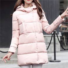 Pink Coats Zhihuan pink, XL Down Coat Woman Middle Long Slim Plus Winter Pink