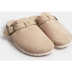 Leather Slippers Yours Pantoffeln In Beige Aus Wildlederimitat In Extra Weiter eeepassform Braun 39EEE