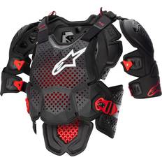 Motorcycle Body Armor Alpinestars A-10 V2 Full Chest Protector Anthracite Black Red, Medium/Large