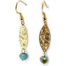 Turkis Øredobber Les Tresors De Lily [L3024] Designer earrings 'Scarlett' golden turquoise